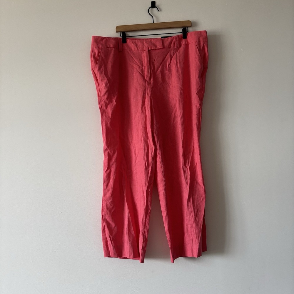 Cato Women's Linen Blend Pants PLUS SIZE 22W Straight Leg Modest Resort NEW